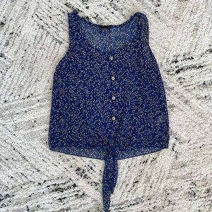 Blue floral tank - size small